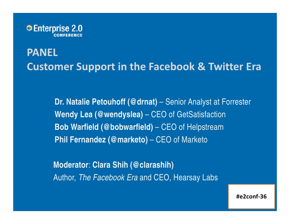 Customer Support in the Facebook & Twitter Era